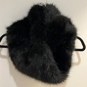 Zara Black Faux fur infinity Stole